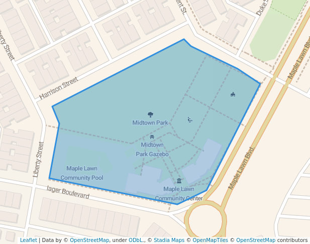 walking in Midtown Park map in Fulton