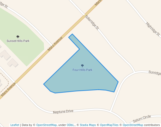 walking in Four Hills Park map in Las Cruces