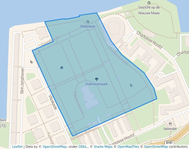 walking in Dokhavenpark map in Rotterdam