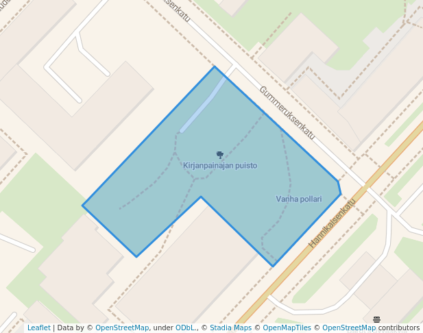 walking in Kirjanpainajan puisto map in Jyväskylä