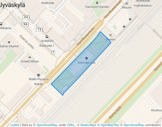 walking in Asemapuisto map in Jyväskylä