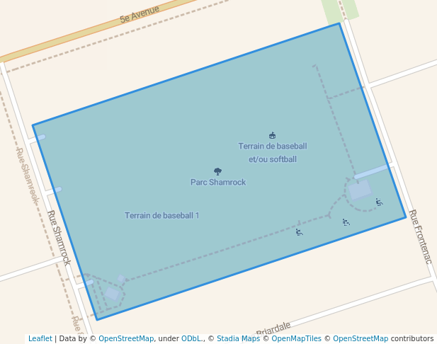 walking in Parc Shamrock map in Pincourt