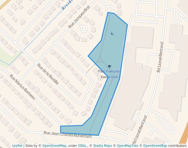 walking in Parc François-Xavier Dion map in Boisbriand
