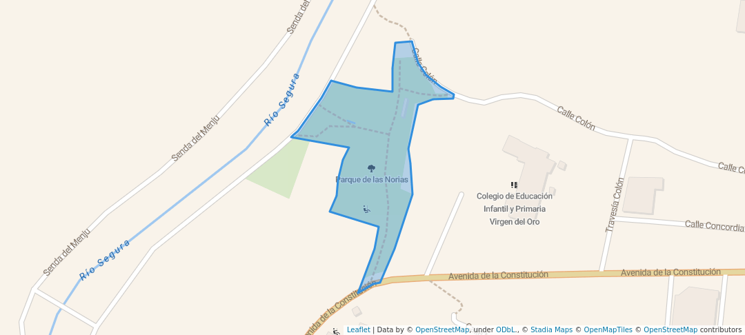 walking in Parque de las Norias map in Abarán