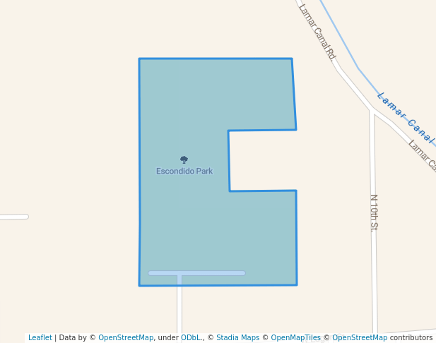 walking in Escondido Park map in Lamar