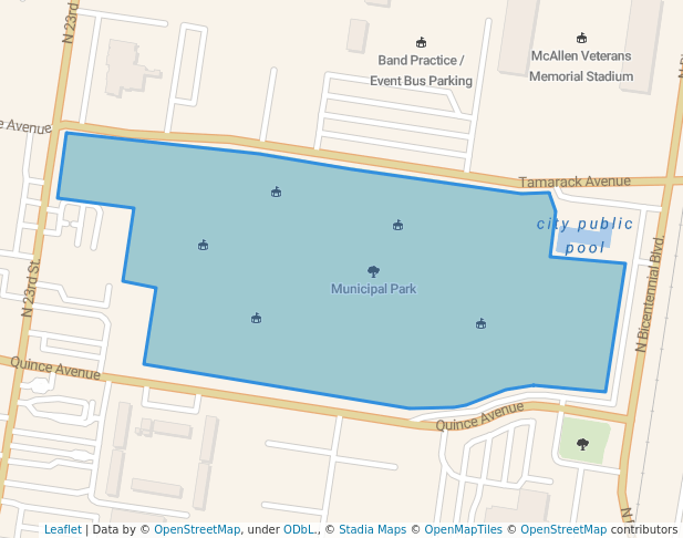 walking in Municipal Park map in McAllen