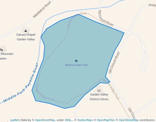 walking in Weilmunster Park map in Garden Valley