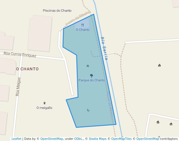 walking in Parque O Chanto map in Sarria