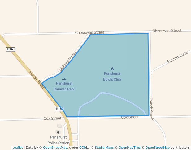 walking in Penshurst Park and Recreation Reserve map in Penshurst
