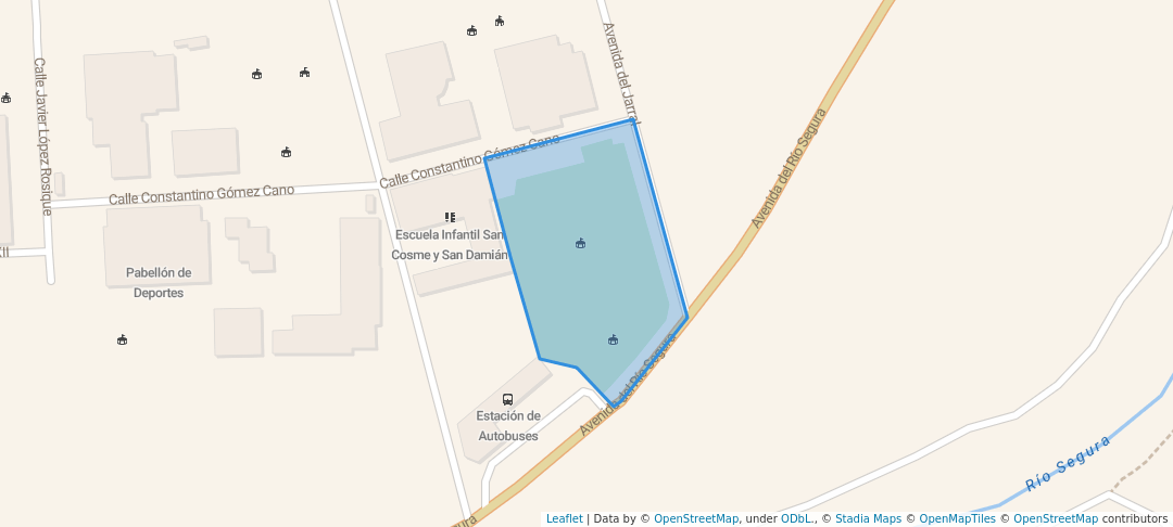 walking in Recinto Ferial map in Abarán