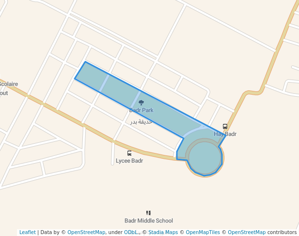 walking in Badr Park map in Khouribga