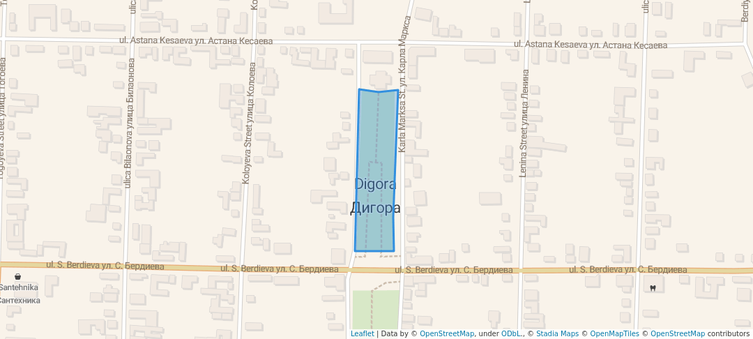 walking in Парк им. Гергиева map in Digora