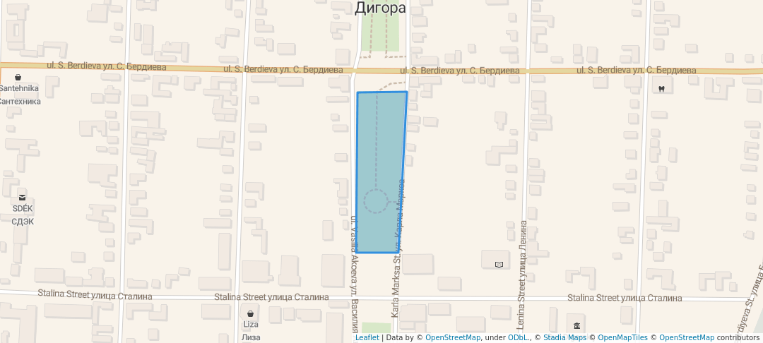 walking in Парк им. В. Гергиева map in Digora