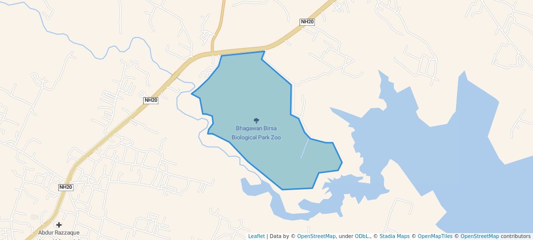 walking in Bhagawan Birsa Biological Park Zoo map in Chakla