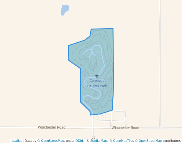 walking in Coronado Heights Park map in Lindsborg