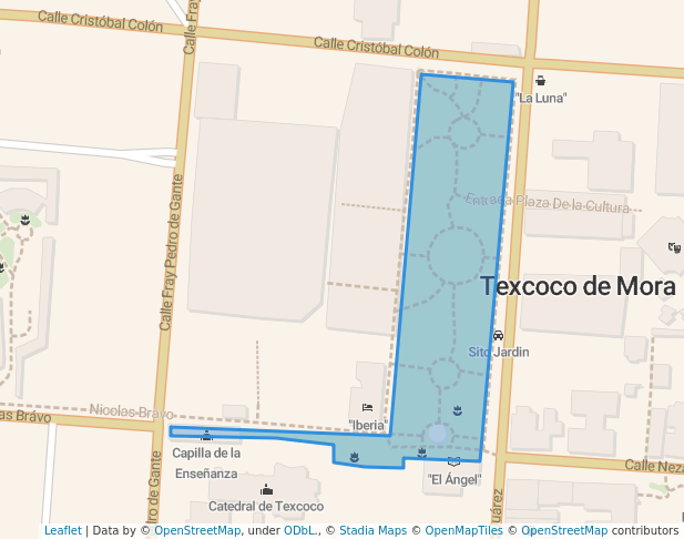 walking in Parque Municipal map in Texcoco