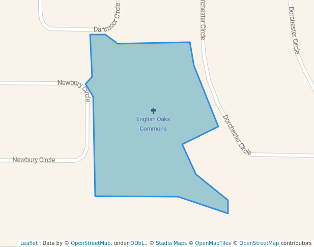 walking in English Oaks Commons map in Lodi