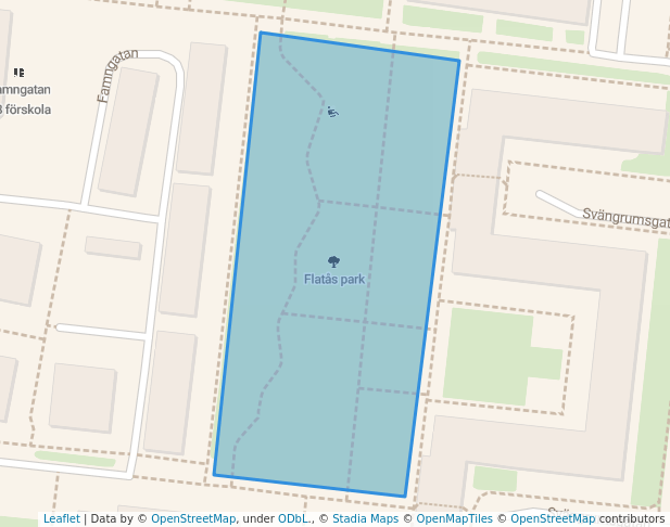 walking in Flatås park map in Gothenburg