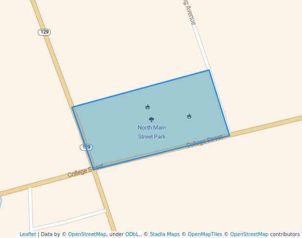 walking in North Main Street Park map in South Boston