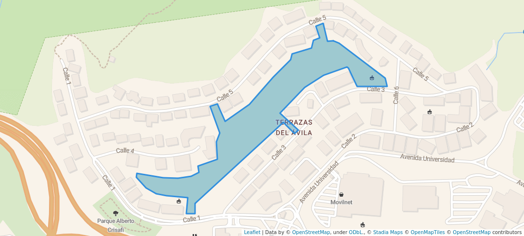 walking in Parque La Llovizna map in Caracas