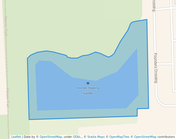 walking in Homer Healing Garden map in Homer Glen