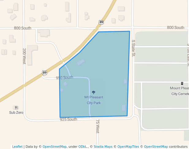 walking in Mt Pleasant City Park map in Mount Pleasant