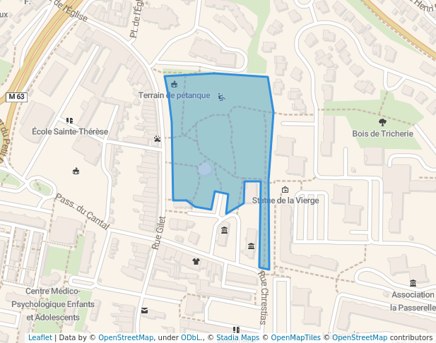 walking in Parc Duroch map in Colomiers