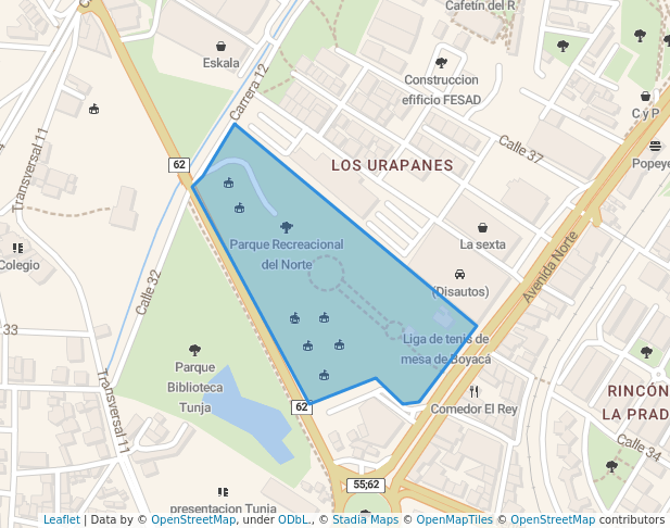 walking in Parque recreacional del norte map in Tunja