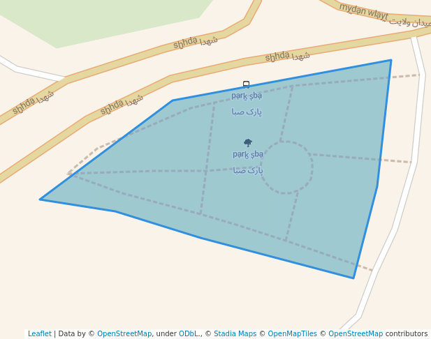 walking in پارک صبا map in Dorcheh