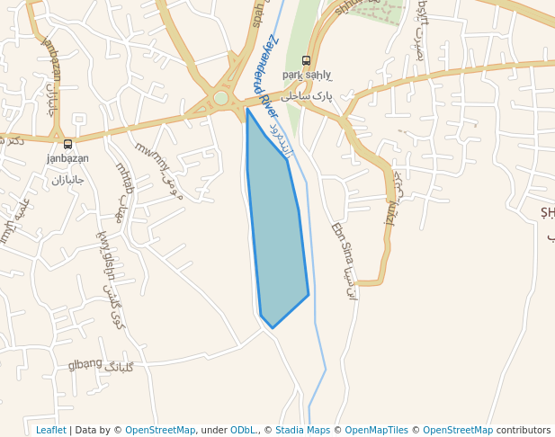 walking in پارک زاینده‌رود درچه map in Dorcheh