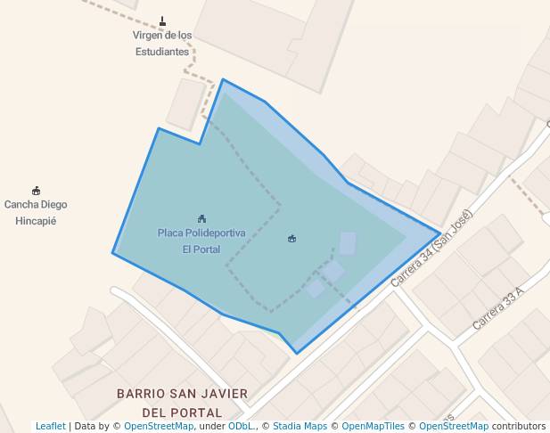 walking in Parque El Portal map in Santa Rosa de Osos