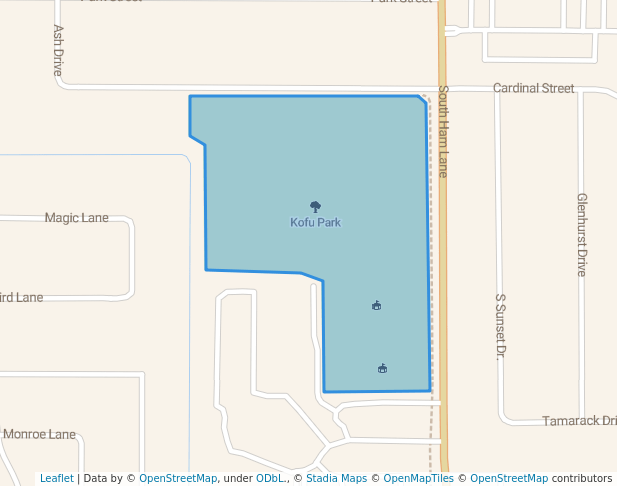 walking in Kofu Park map in Lodi