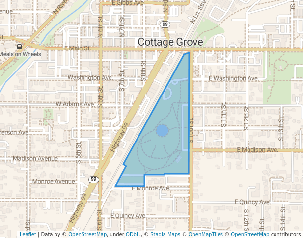 walking in Bohemia Park map in Cottage Grove