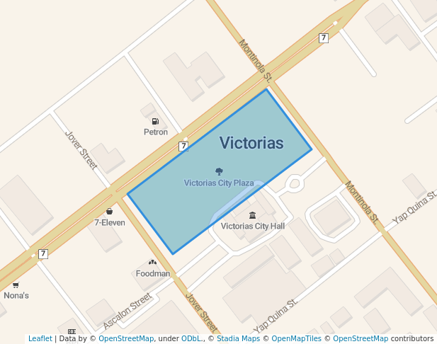 walking in Victorias City Plaza map in Victorias City