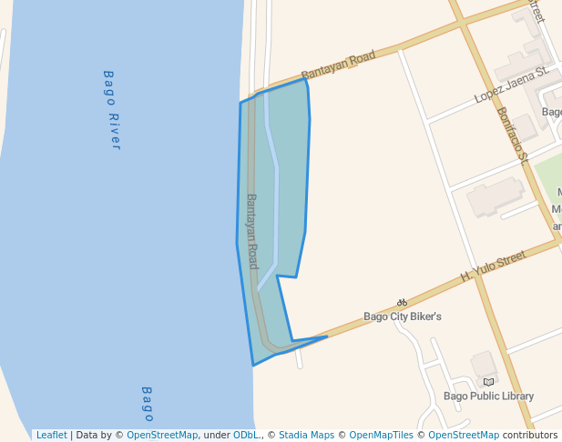 walking in Bantayan Park map in Bago City