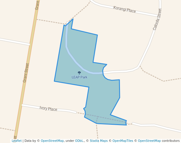 walking in LEAP Park map in Hillvue