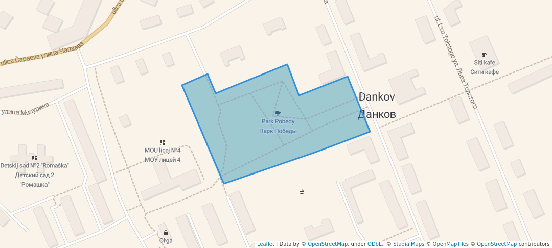 walking in Парк Победы map in Dankov