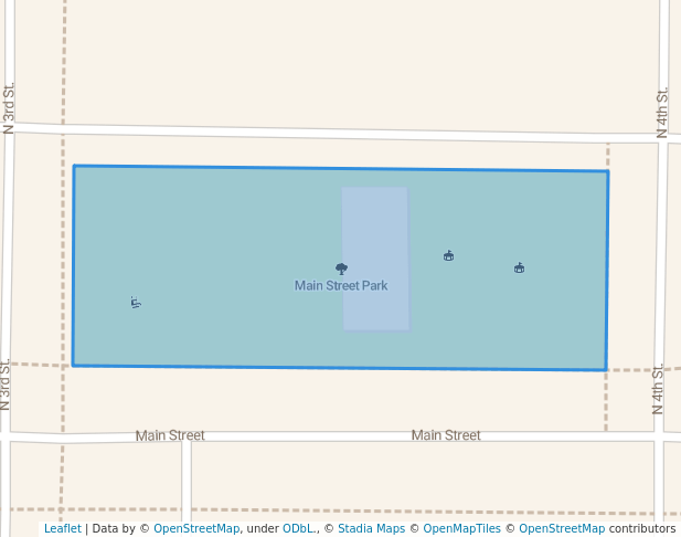 walking in Main Street Park map in Moville
