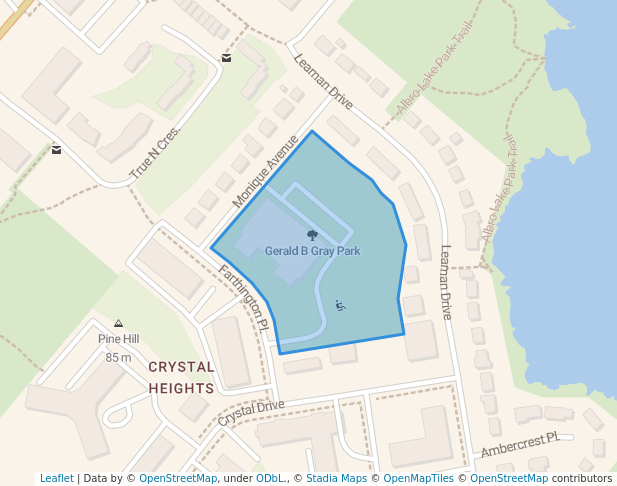 walking in Gerald B Gray Park map in Dartmouth