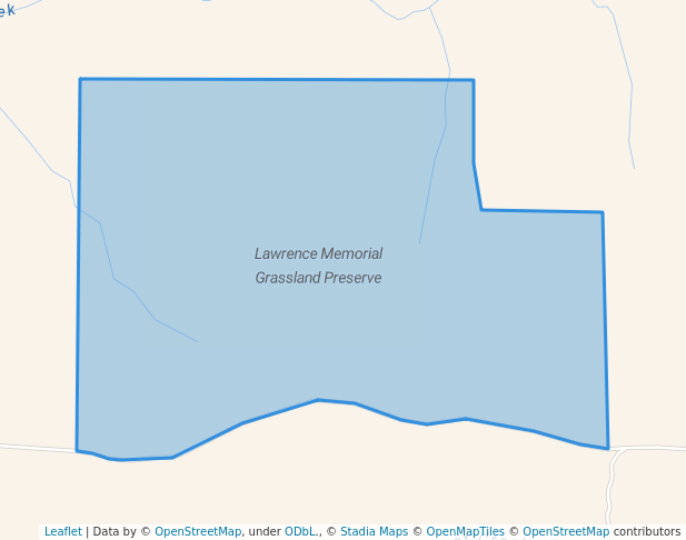 walking in Lawrence Memorial Grassland Preserve map in Antelope