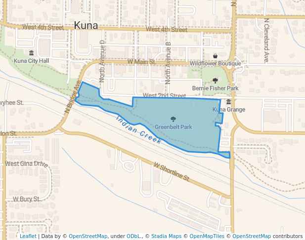 walking in Greenbelt Park map in Kuna