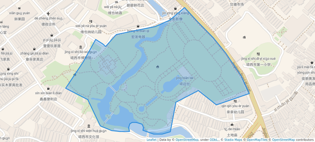 walking in Zhongshan Park map in Bai Se Shi