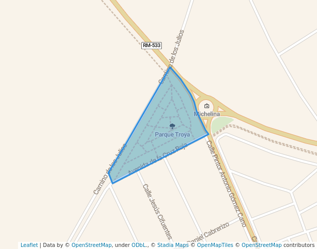 walking in Parque de la Eneida map in Ceutí