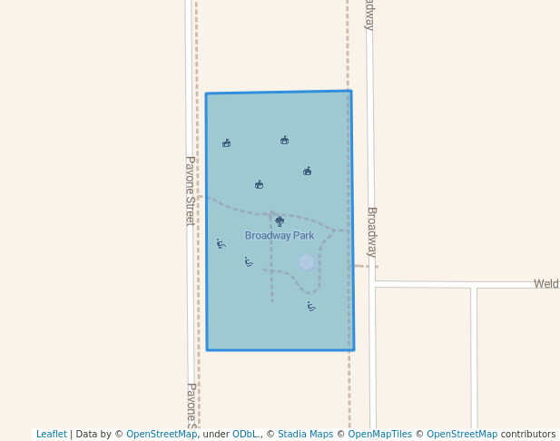walking in Broadway Park map in Benton Harbor