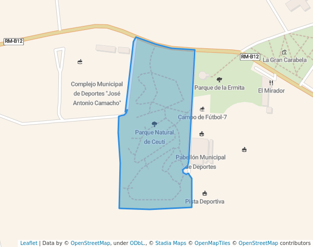 walking in Parque Natural de Ceutí map in Ceutí