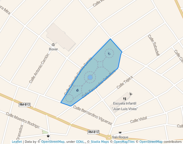 walking in Parque del Mercado map in Ceutí