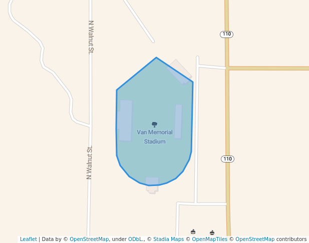 walking in Van Memorial Stadium map in Van