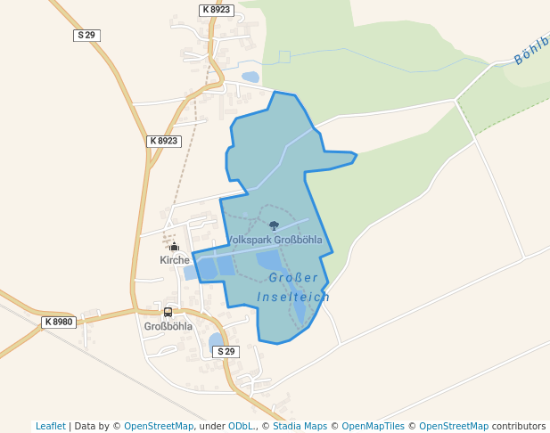 walking in Volkspark Großböhla map in Dahlen