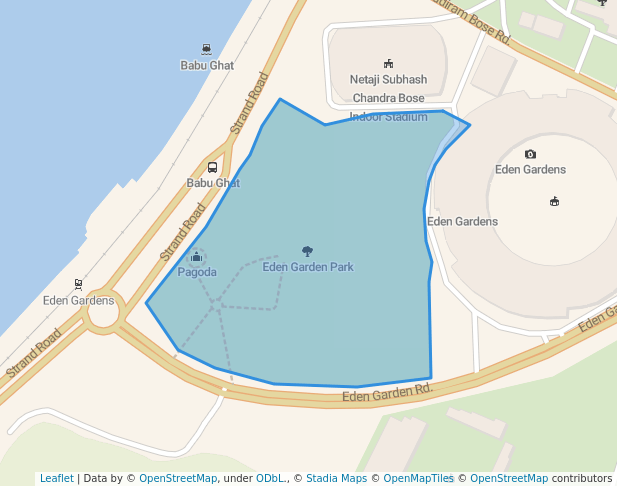 walking in Eden Garden Park map in Kolkata