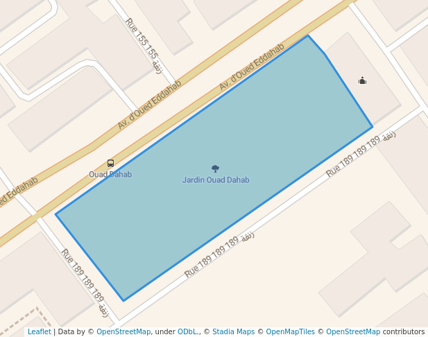 walking in Jardin Ouad Dahab map in Casablanca